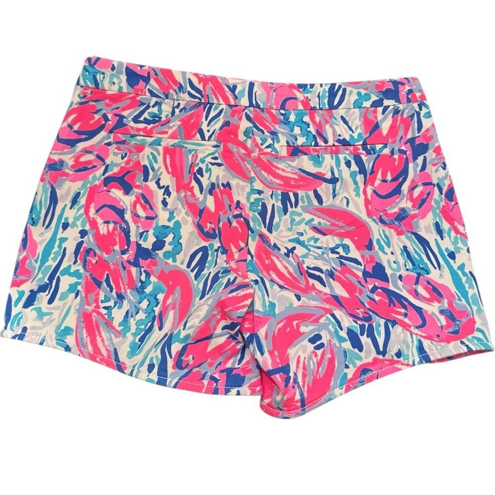 Lilly Pulitzer NWT Hazelle Stretch Short Cosmic Coral Cracked Up - Picture 3 of 6
